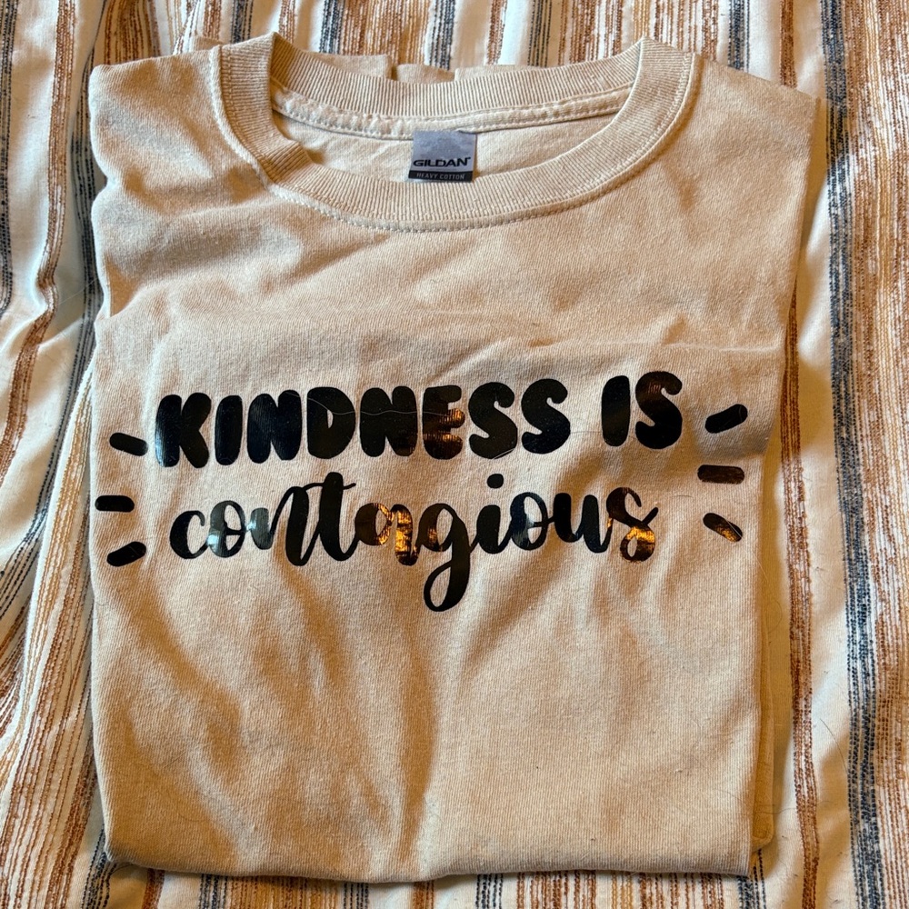 Gildan Kids Beige Long Sleeve Tee - Kindness Message